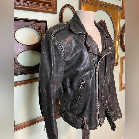 Wilson Black Leather Motorcycle Jacket - Picture 7 of 11